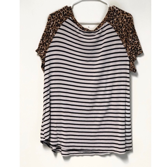 E. Luna Super Soft Cheetah spring Plus Size Tee - Picture 2 of 4